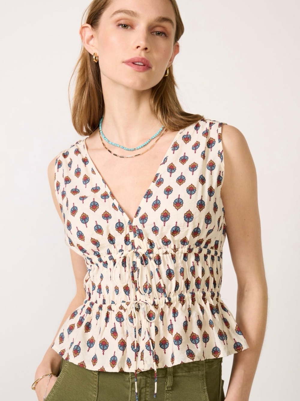 Evereve Jade Tie Front Tank